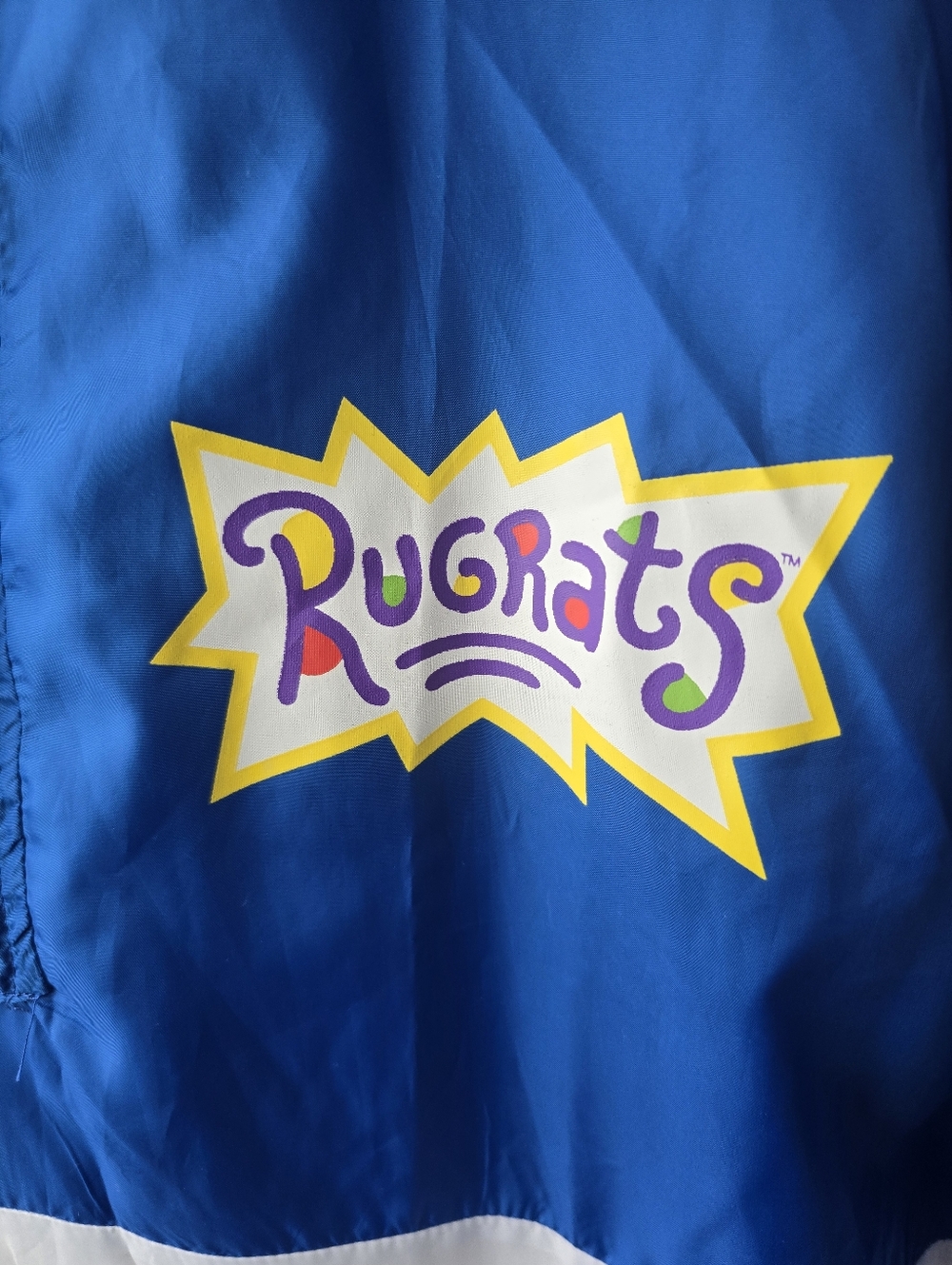 Nickelodeon Rugrats Pullover Windbreaker Cartoon Jacket Blue White Mens Medium - Picture 4 of 13